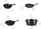 Amazon Basics Pre-Seasoned Cast Iron 5-Piece Cookware Set, Oven Safe, Cooks - Image 4