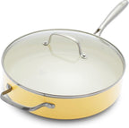 GreenLife Artisan Healthy Ceramic Nonstick, 5QT Saute Pan Jumbo Cooker by GreenLife