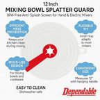 12 Inch Mixing Bowl Splatter Guard – BPA-Free Anti-Splash Screen - Image 3