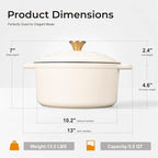 Parmedu 5.5QT Enameled Cast Iron Dutch Oven - Image 5