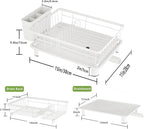 Dish Drainer Rack with Drip Tray, Sink Dish Drainer with Drainage Spout - Image 2