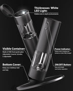 TOMEEM Upgraded Larger Capacity Electric Salt and Pepper Grinder Set - Image 7