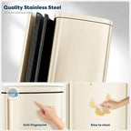 8 Gal Kitchen Trash Can, 30L Recycling or Garbage Bin, Brushed Stainless Steel - Image 3