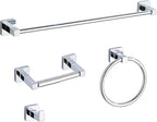 Chrome Bathroom Hardware Set 4 Pieces, Bathroom Accessories Set Stainless Steel by bluebyrne