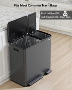 Lovewind Dual Trash Can, 14 + 6 Gallon Garbage Can - Image 7
