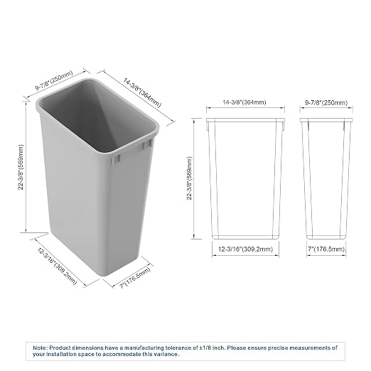 Dowell 50Qt Wastebasket Trash Container, - Image 5