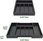 VaeFae Premium Bamboo Drawer Organizer, Expandable Silverware Drawer Organizer - Image 3