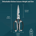 BoFuYuan Kitchen Scissors, 9-Inch Heavy Duty Multipurpose Food Cutting Shears - Image 4