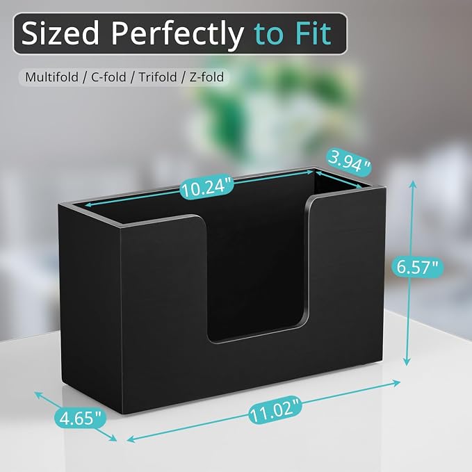 2-Pack Paper Towel Dispenser Countertop, Wooden Bathroom Paper Towel Holder - Image 2