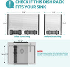 Extra Large Black Expandable Roll Up Dish Drying Rack Up to 25.1''with 2 - Image 4