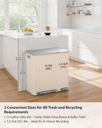Lovewind Double Trash Can Kitchen, 13+5.5 Gallon Stainless Steel Dual Trash and - Image 2