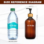 KASUNTING Amber Soap Dispenser Plastic, 17 Fl Oz Hand and Dish Dispenser Set - Image 2