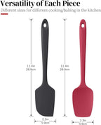 Silicone Flat Spoon Spatula Set, Luxiwise 600ºF Heat Resistant Kitchen Baking - Image 2
