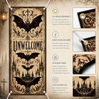 Halloween Decorations - UNWELCOME Gothic Halloween Door Cover - Image 4