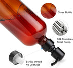AmazerBath Amber Glass Soap Dispenser, 2 Pack Soap Dispenser Set - Image 4
