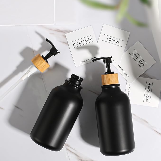 KASUNTING Black Soap Dispenser, 4 Pack Hand Soap Dispenser Bathroom - Image 4