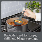 Tovolo Flex Core Silicone Ladle BPA Free Charcoal Gray Deep Silicone Soup Ladle - Image 4