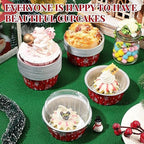 Umigy 100 Pcs Christmas Aluminum Foil Baking Cups with Lids,Snowflake - Image 4