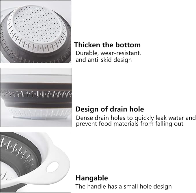 Collapsible Colander and Strainer, Silicone Strainer Colanders & Food Strainers - Image 8
