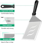 Metal Spatula Set of 2, HaSteeL Large 12x5In Stainless Steel Griddle Spatula - Image 3