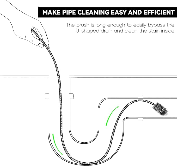 Flexible Drain Brush, 66 Inch Long Double Ended Hose Pipe Cleaners and 58 Inch - Image 8