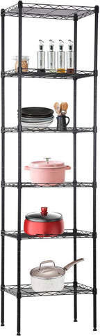 BestOffice | 6-Tier Wire Storage Shelves | 17x12x64 | Black | by BestOffice