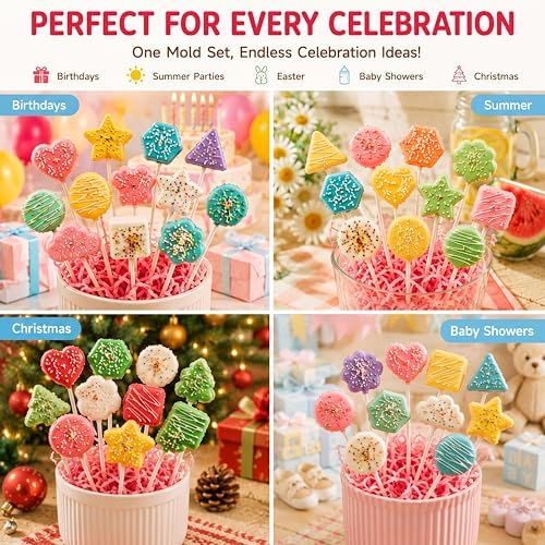 10 Pcs Cake Pop Molds Set with 100 Sticks - Image 7