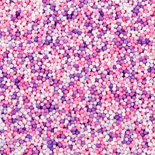Pink Purple White Nonpareils Sprinkles - 4.6oz Edible 2mm Pearl Sprinkles by LittleStar