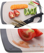 FLYINGSEA Cutting Boards For Kitchen, Anti-Skid Eco-Wheat Straw Cutting Board - Image 6