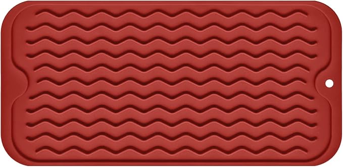 Silicone Dish Drying Mat, Non-Slip Easy Clean Sink Mat Large Heat-resistant by MODENGKONGJIAN