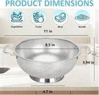 304 Stainless Steel Colander, Micro-Perforated 3-Quart Strainer - Image 2