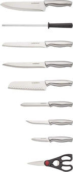 Farberware 15-Piece Stamped Stainless Steel Knife Block Set, High-Carbon - Image 3