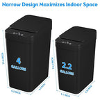 Bathroom Trash Can with Lid, 2 Pack 4 & 2.2 Gallon Automatic Touchless Garbage - Image 3