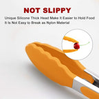 2 Pack Silicone Kitchen Tongs – 9" & 12" Set, Heat Resistant up to 500°F - Image 2