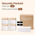 ComSaf 0.7 Qt Glass Food Storage Jars Set of 4, Pantry Organization Jar - Image 8