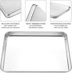 Baking Sheet with Cooling Rack Set, Deedro Stainless Steel Cookie Half Sheets - Image 3