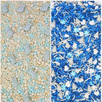 Confect Christmas Sprinkles | Holiday Sprinkles - Blue White & Gold Pearls Sparkling sugar I Christmas Tree Stocking & Snowflakes s for Dessert Decorating- 5 Oz - Image 6