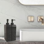 Soap Dispenser Set with Stainless Steel Pump, 2 Pack Ceramic Refillable Dish - Image 2