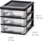 IRIS USA Plastic Stacking Desk Top 3-Drawer Storage Organizer, - Image 3