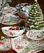 Certified International Evergreen Christmas 16 oz Ceramic Mugs – Set of 4 – Holiday Cardinal Design with Festive Sayings – Durable Stoneware Drinkware for Hot Cocoa, Coffee, Tea & Winter Gifting - Image 2