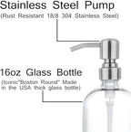 2 Pack Thick Clear Glass Pint Jar Soap Dispenser - Image 3