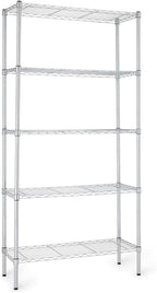 Amazon Basics 5-Shelf Adjustable Heavy Duty Steel Wire Rack, Space Saving by AmazonBasics