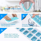 Ice Cube Trays, Silicone Easy-Release and Flexible 14-Ice Trays - Image 6