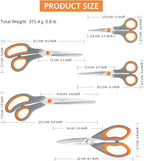 Asdirne Kitchen Scissors Set, Knife-Grade Stainless Steel, TPR Comfortable - Image 5