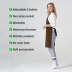 TOSHE Kitchen Apron Waterdrop Resistant Cotton Apron - Image 7