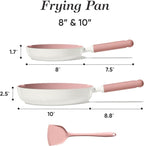 CAROTE Ceramic Frying Pan, 2 Nonstick Skillets & Silicone Spatula, Induction - Image 2