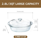 Luvan 2.8L/3Qt Glass Casserole Dish - Image 2