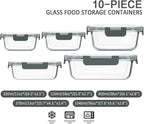 M MCIRCO 10-Pack Glass Food Storage Container - Image 2