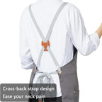 KITCHIEF Pottery Apron Split Leg, Cross Back Chef Apron - Image 3