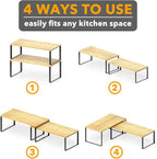 SpaceAid Cabinet Shelf Organizers 8 Pack, Kitchen Counter Rack Shelves Riser - Image 6